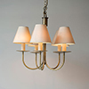 Five Arm Classic Pendant Light in Antiqued Brass