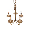 Five Arm Classic Pendant Light in Antiqued Brass