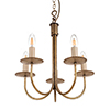 Five Arm Classic Pendant Light in Antiqued Brass