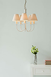 Five Arm Classic Pendant Light in Clay