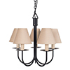 Five Arm Classic Pendant Light in Matt Black