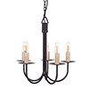 Five Arm Classic Pendant Light in Matt Black