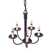 Five Arm Classic Pendant Light in Matt Black