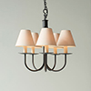 Five Arm Classic Pendant Light in Matt Black