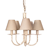 Five Arm Classic Pendant Light in Old Ivory