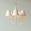 Five Arm Classic Pendant Light in Old Ivory