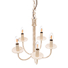 Five Arm Classic Pendant Light in Old Ivory