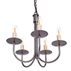 Five Arm Classic Pendant Light in Polished