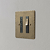 13amp Fused Switch Antiqued Hammered Plate, Brass Insert