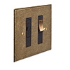 13amp Fused Switch Antiqued Bevelled Plate, Brass Insert