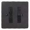13amp Fused Switch Beeswax Hammered Plate, Black Insert