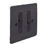 13amp Fused Switch Beeswax Hammered Plate, Black Insert