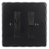 13amp Fused Switch Matt Black Hammered Plate, Black Insert