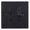 13amp Fused Switch Matt Black Bevelled Plate , Black Insert