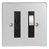13amp Fused Switch Nickel Bevelled Plate, Steel Insert
