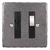 13amp Fused Switch Polished Hammered Plate, Steel Insert