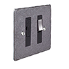 13amp Fused Switch Polished Hammered Plate, Steel Insert