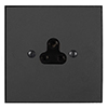 2amp Round Pin Socket Beeswax Bevelled Plate, Black Insert