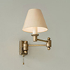 Hanson Wall Light in Antiqued Brass with Pull Cord