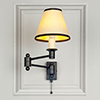 Hanson Wall Light in Matt Black with Pull Cord