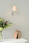 Hanson Wall Light in Nickel with Pull Cord