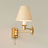 Hanson Wall Light in Old Gold with Pull Cord