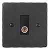 TV Co-axial Outlet BW Hammered Plate, Black Insert