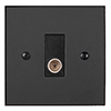 TV Co-axial Outlet BW Bevelled Plate, Black Insert