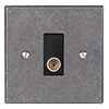 TV Co-axial Outlet Polished Bevelled Plate, Black Insert