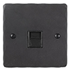 Master Telephone Socket Beeswax Hammered Plate, Black Insert