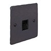 Master Telephone Socket Beeswax Hammered Plate, Black Insert