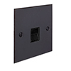 Master Telephone Socket Beeswax Bevelled Plate, Black Insert