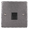 Master Telephone Socket Polished Hammered Plate, Black Insert