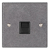 Master Telephone Socket Polished Bevelled Plate, Black Insert