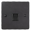 Secondary Telephone Socket Beeswax Hammered Plate, Black Insert