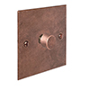 1 Gang Rotary Dimmer Heritage Copper Bevelled Plate