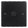 1 Gang Rotary Dimmer Matt Black Hammered Plate