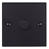 1 Gang Rotary Dimmer Matt Black Bevelled Plate