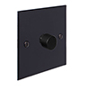 1 Gang Rotary Dimmer Matt Black Bevelled Plate