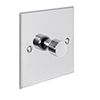 1 Gang Rotary Dimmer Nickel Bevelled Plate