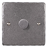 1 Gang Rotary Dimmer Polished Hammered Plate