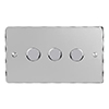 3 Gang Rotary Dimmer Nickel Hammered Plate