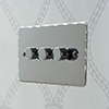 3 Gang Rotary Dimmer Nickel Hammered Plate