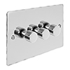 3 Gang Rotary Dimmer Nickel Hammered Plate