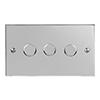 3 Gang Rotary Dimmer Nickel Bevelled Plate