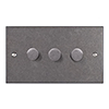 3 Gang Rotary Dimmer Polished Bevelled Plate