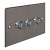 3 Gang Rotary Dimmer Polished Bevelled Plate