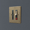 Fused Switch + Neon Antiqued Brass Hammered Plate, Brass Insert