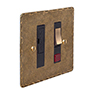 Fused Switch + Neon Antiqued Brass Hammered Plate, Brass Insert