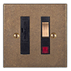 Fused Switch + Neon Antiqued Brass Bevelled Plate, Brass Insert